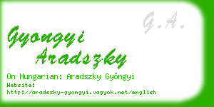 gyongyi aradszky business card